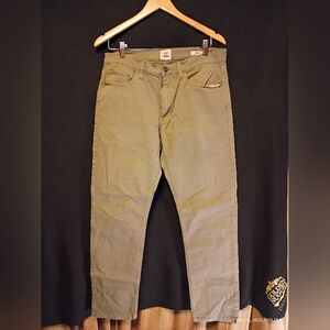 Flint and Tinder Slim Fit Pants Mens 33x30 Olive Green Chinos Stretch Casual